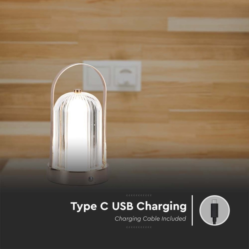 LED Димируема акумулаторна настолна сензорна лампа LED/1W/5V 3000-6000K 1800 mAh меден