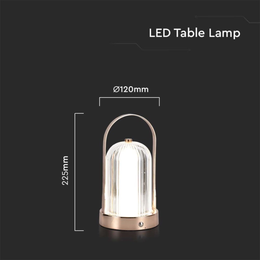 LED Димируема акумулаторна настолна сензорна лампа LED/1W/5V 3000-6000K 1800 mAh меден