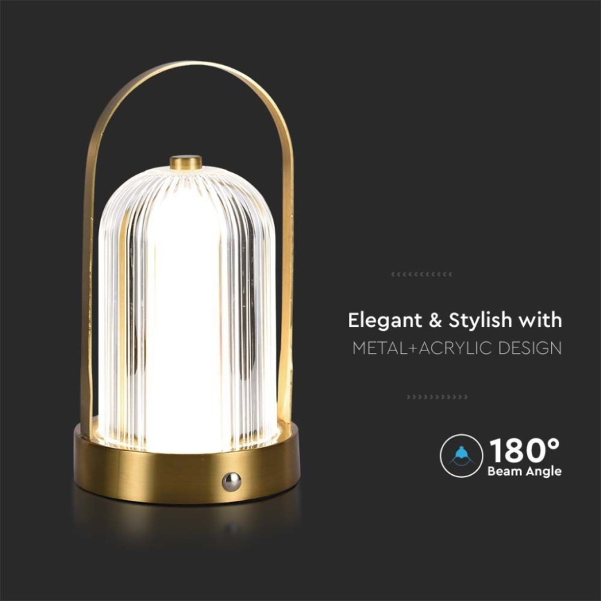 LED Димируема акумулаторна настолна сензорна лампа LED/1W/5V 3000-6000K 1800 mAh златист