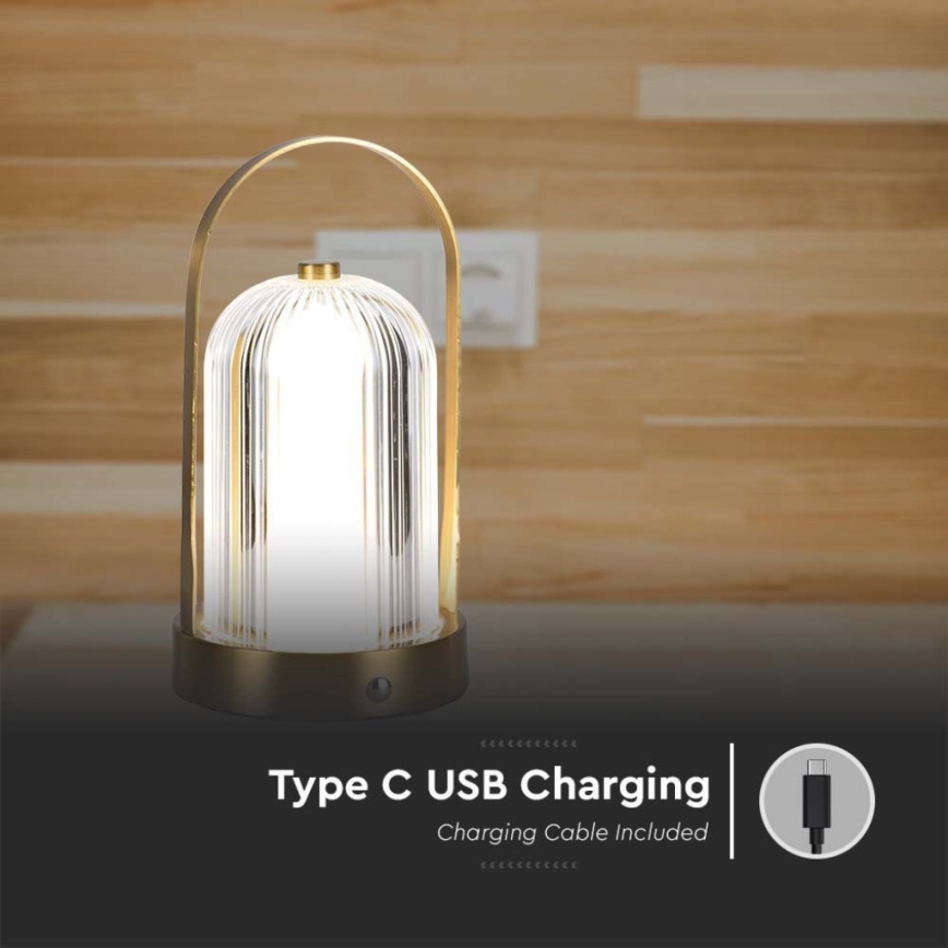 LED Димируема акумулаторна настолна сензорна лампа LED/1W/5V 3000-6000K 1800 mAh златист