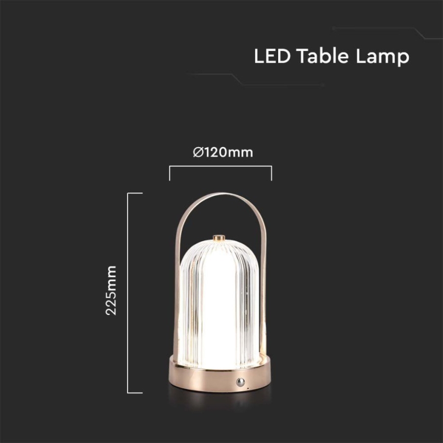 LED Димируема акумулаторна настолна сензорна лампа LED/1W/5V 3000-6000K 1800 mAh златист