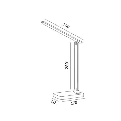 LED Димируема настолна лампа NOBLITE N LED/7W/230V 3000/4000/6500K черен