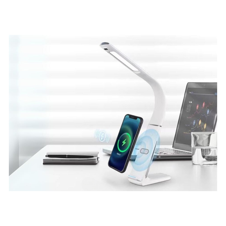 LED Димируема настолна лампа с безжично зареждане и сензор LORD EVO LED/8W/230V 3000K/4500K/6000K бял