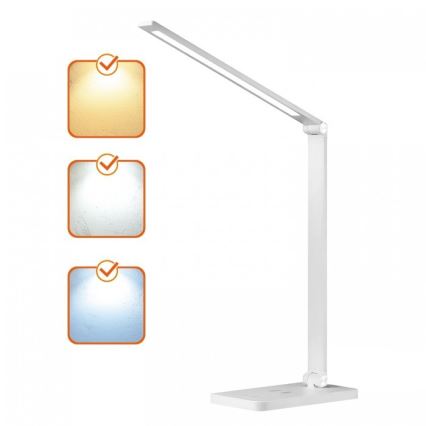 Димируема LED настолна лампа с безжично зареждане QI NOBLITE Q LED/7W/230V 3000/4000/6500K бяла