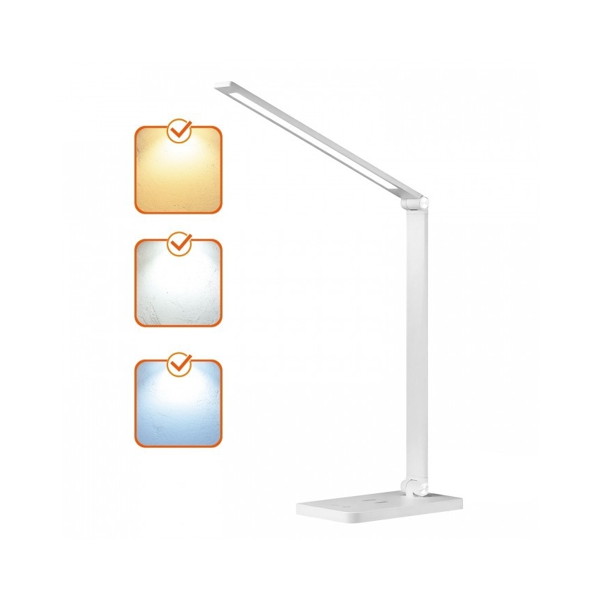 Димируема LED настолна лампа с безжично зареждане QI NOBLITE Q LED/7W/230V 3000/4000/6500K бяла