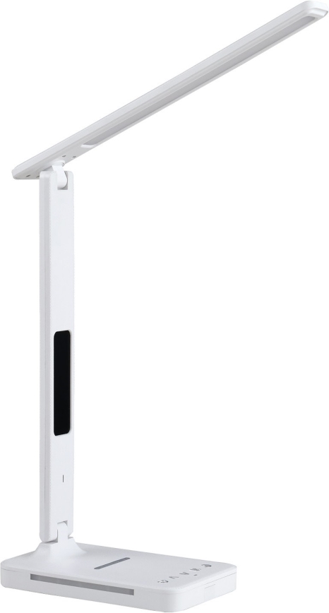 LED Димируема настолна лампа с безжично зареждане QI, дисплей и USB порт LED/7W/230V 3000-6000K бял