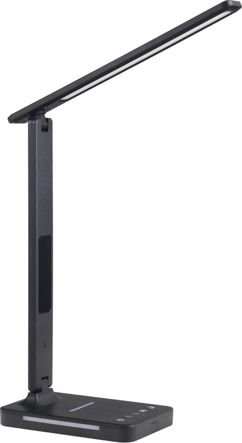 LED Димируема настолна лампа с безжично зареждане QI, дисплей и USB порт LED/7W/230V 3000-6000K черен