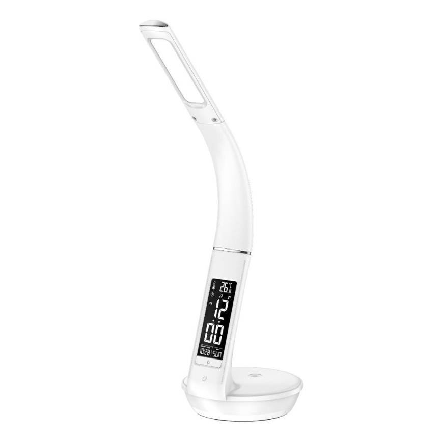 LED Димируема настолна лампа с безжично зареждане Qi 5W и дисплей LED/6W/230V 3000/4000/6000K бял
