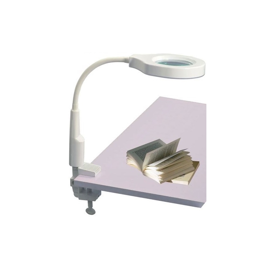 LED Димируема настолна лампа с бифокална лупа LED/6W/230V 6000-7000K бял