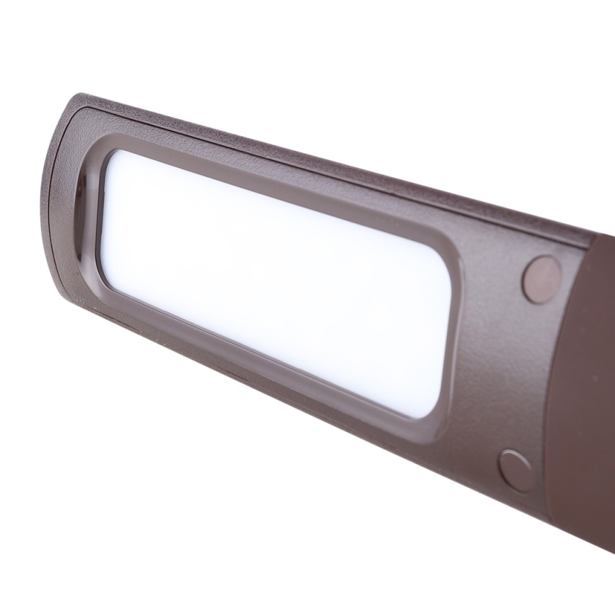LED Димируема настолна лампа с дисплей LED/6W/230V кафява