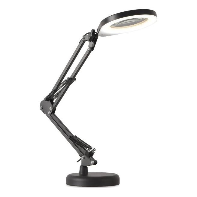 LED Димируема настолна лампа с лупа 2в1 AURIQ LOUPE LED/10W/5V 3000/4000/6500K черен