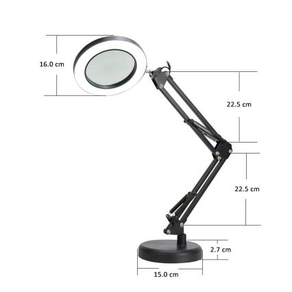 LED Димируема настолна лампа с лупа LED/10W/230V 3000/4500/6000K