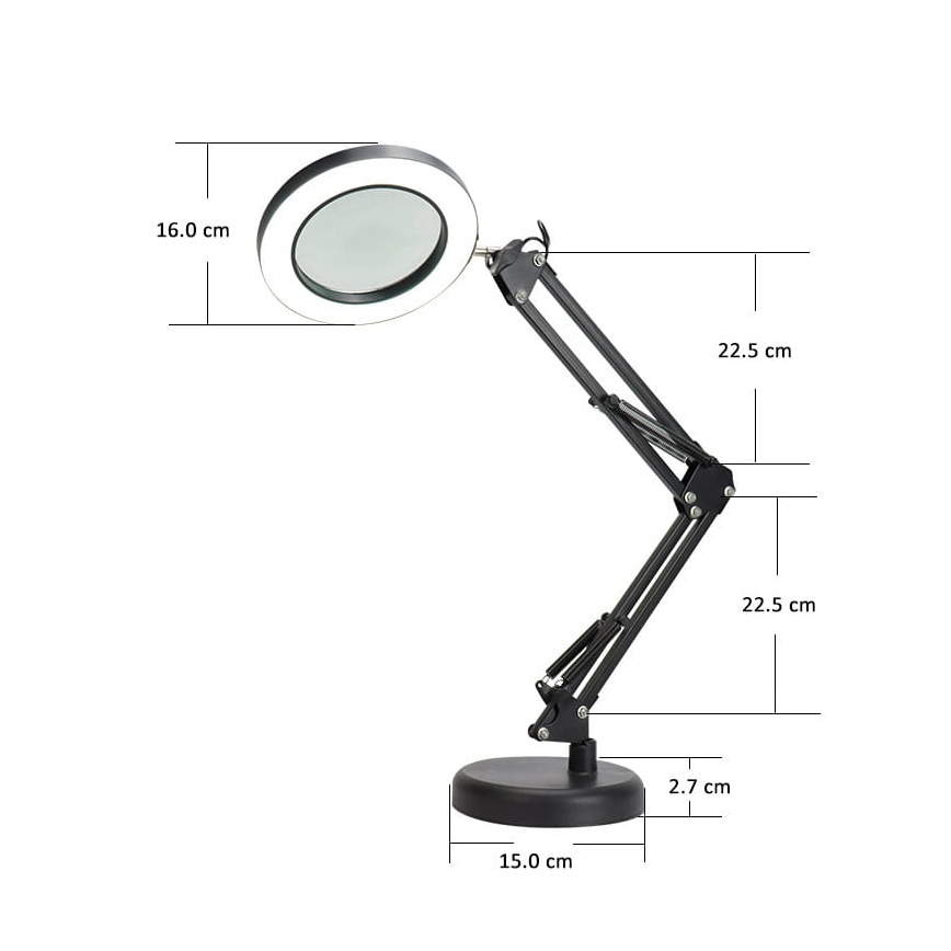 LED Димируема настолна лампа с лупа LED/10W/230V 3000/4500/6000K