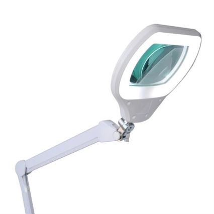 LED Димируема настолна лампа с лупа LED/12W/230V бяла