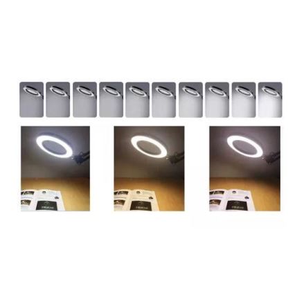 LED Димируема настолна лампа с лупа LED/6W/5V 3000K/4000K/6000K черен