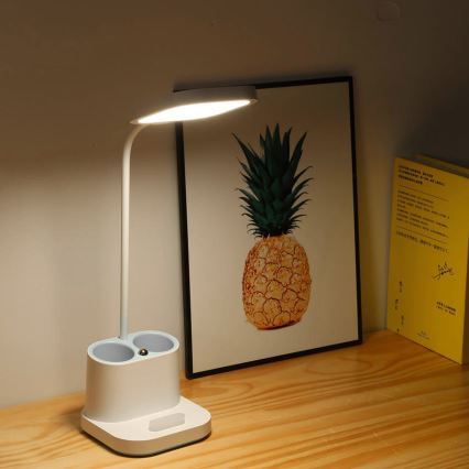 LED Димируема настолна лампа с моливник и външна батерия LED/5W/5V 2400mAh
