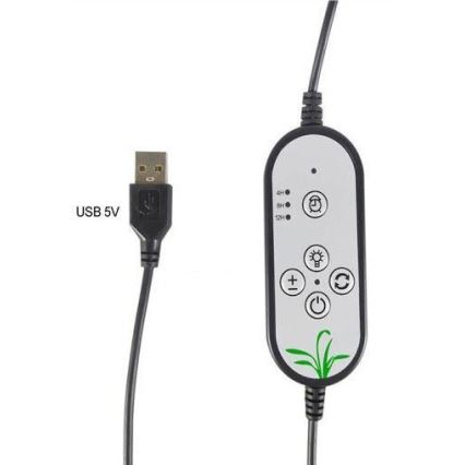 LED Димируема настолна лампа с щипка за отглеждане на растения LED/12W/5V