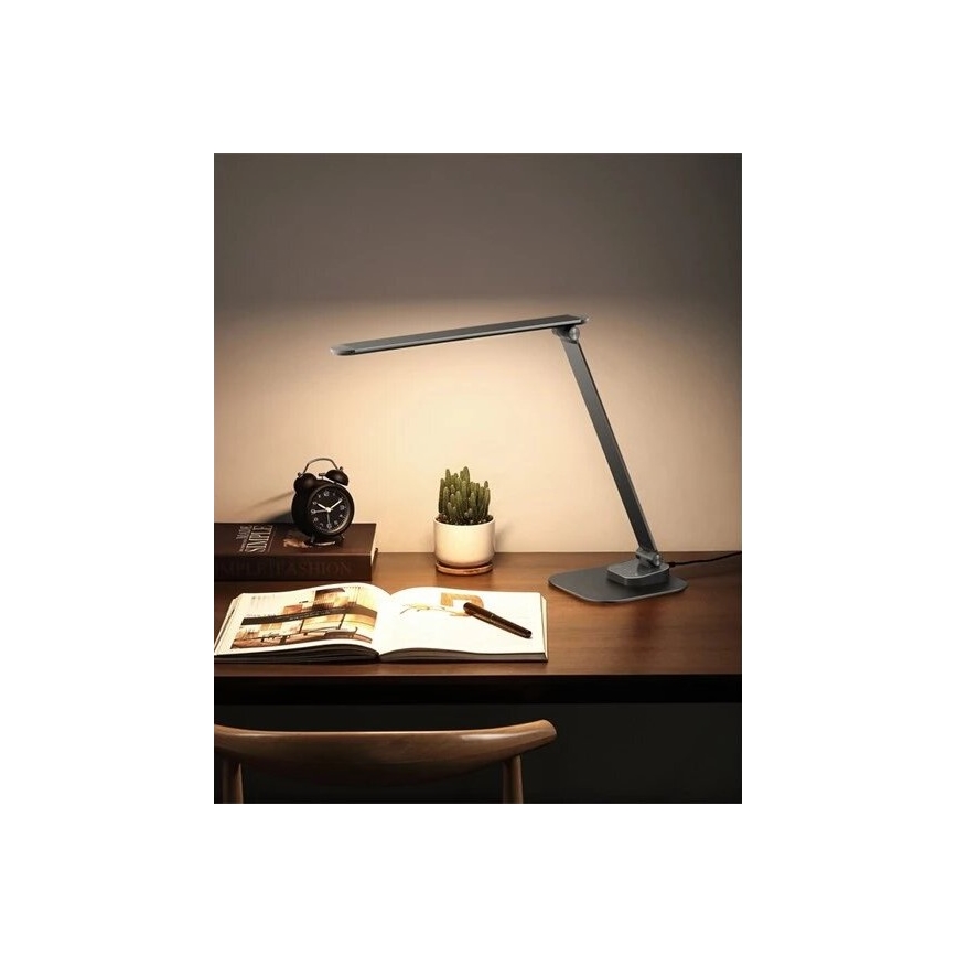 LED Димируема настолна лампа с USB LED/7,5W/230V 3000K/4000K/5500K антрацит