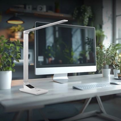LED Димируема настолна лампа с USB LED/7W/230V 3000K/4000K/5500K бял