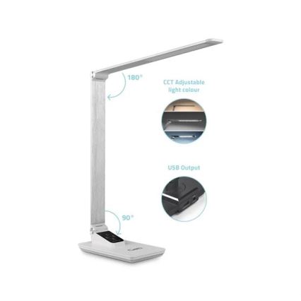 LED Димируема настолна лампа с USB LED/7W/230V 3000K/4000K/5500K бял