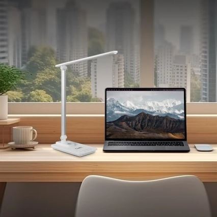 LED Димируема настолна лампа с USB LED/9W/230V 3000K/4000K/5500K бял