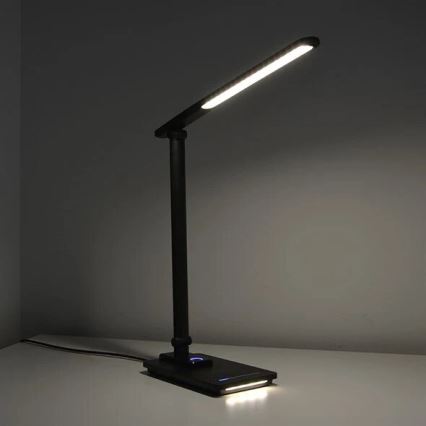 LED Димируема настолна лампа с USB LED/9W/230V 3000K/4000K/5500K черен