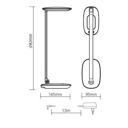 LED Димируема настолна лампа с USB MOANA LED/6W/230V розова