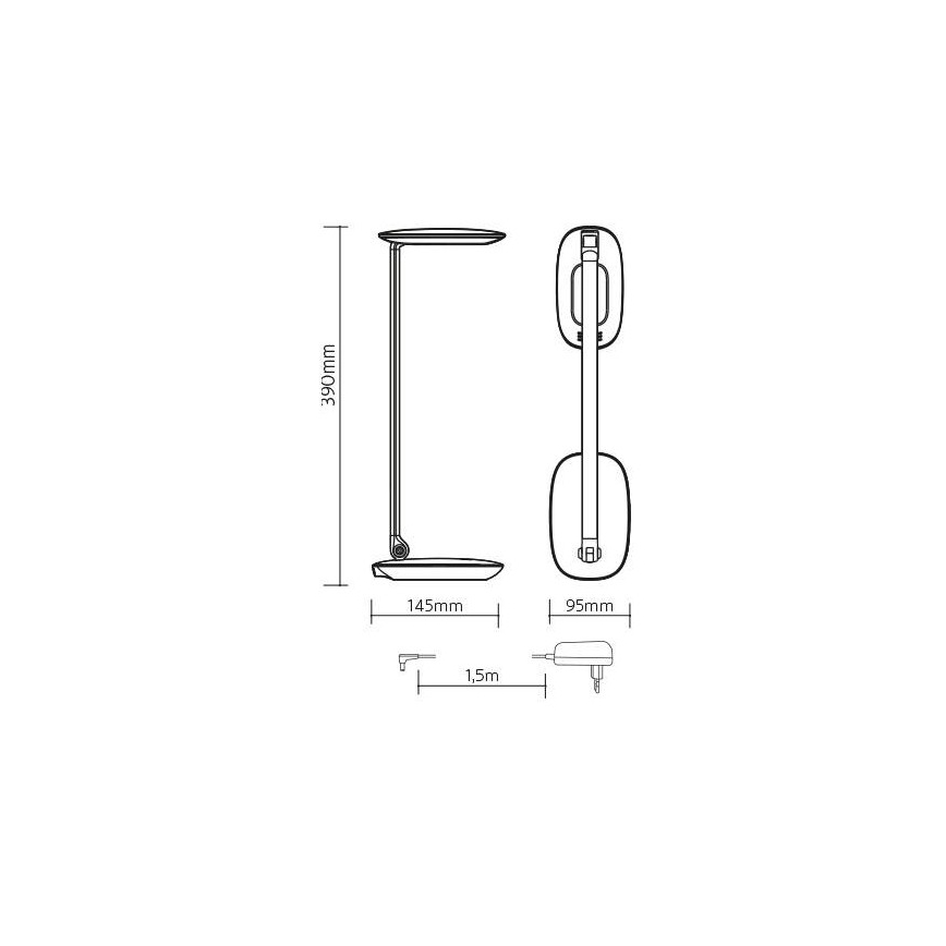 LED Димируема настолна лампа с USB MOANA LED/6W/230V розова