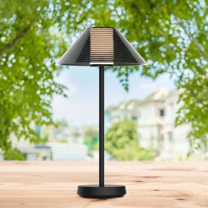 LED Димируем докосване екстериорен настолна лампа SERENGETI LED/3,4W/5V USB 3600 mAh IP44 черен