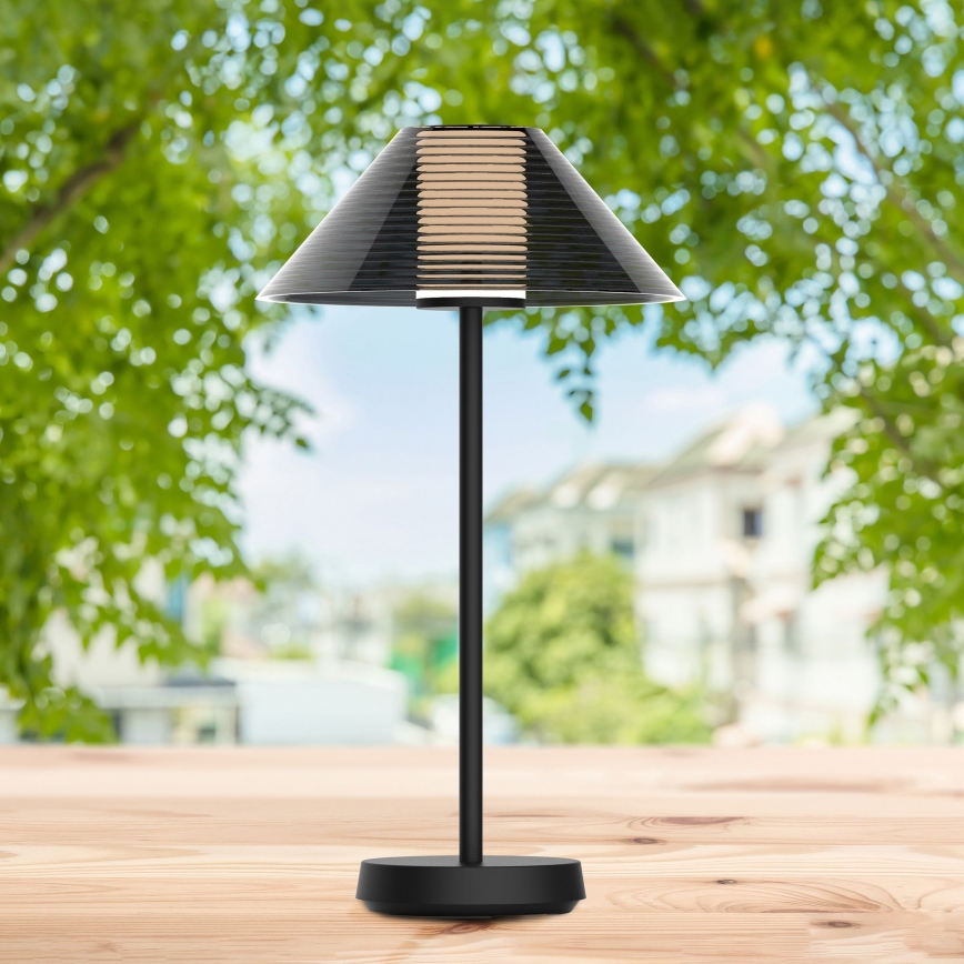 LED Димируем докосване екстериорен настолна лампа SERENGETI LED/3,4W/5V USB 3600 mAh IP44 черен