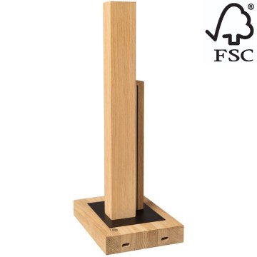 LED Димируема настолна лампа SOHO BLACK LED/10W/230V 45 см дъб – FSC сертифицирано