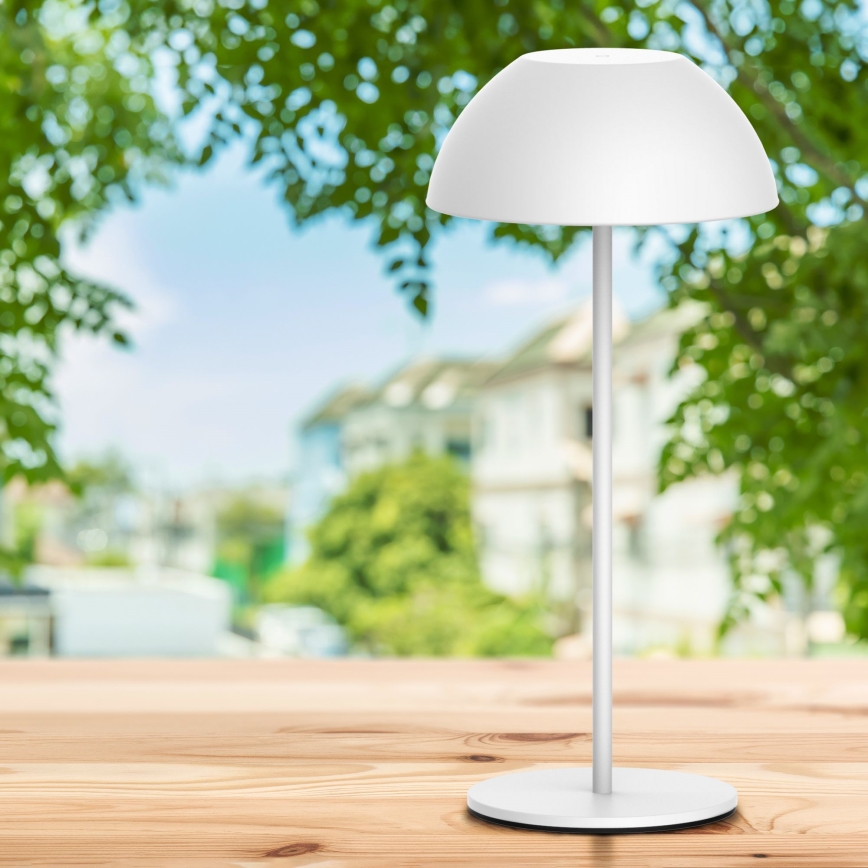 LED Димируема сензорна екстериорна настолна лампа TANZANIA LED/1,8W/5V USB 1800 mAh IP44 бял