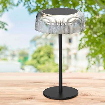 LED Димируем докосване екстериорен настолна лампа TRYPOLIS LED/2W/5V USB 1800 mAh IP44 черен
