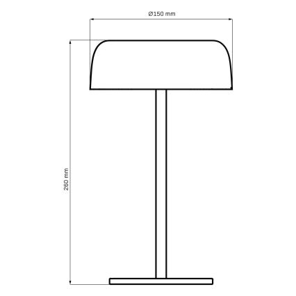 LED Димируем докосване екстериорен настолна лампа TRYPOLIS LED/2W/5V USB 1800 mAh IP44 черен