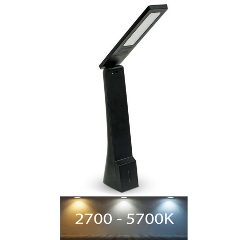 LED Димируема настолна лампа USB LED/4W/5V 1200 mAh 2700K-5700K черна