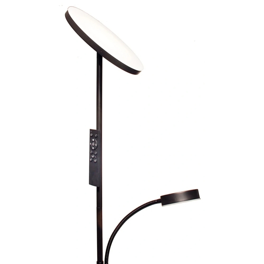 LED регулируема подова лампа NORA LED/25W/230V 2200/3000/4000K + LED/5W 3000K черна + дистанционно управление