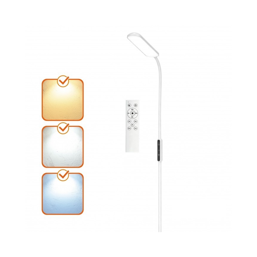 LED подова лампа TEILO с възможност за димиране LED/10W/230V 3000/4000/6500K бяла + дистанционно управление