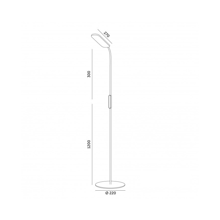 LED подова лампа TEILO с възможност за димиране LED/10W/230V 3000/4000/6500K бяла + дистанционно управление