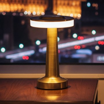 LED димируема презареждаема настолна лампа LONDON LED/2W/5V 2700K/4000K/6500K 400 mAh златна