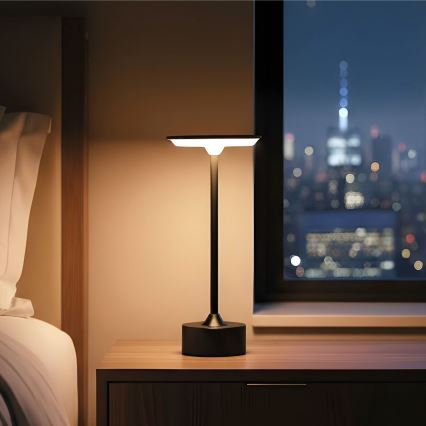 LED Димируема презареждаема настолна лампа NEW YORK LED/1,8W/5V 2700K/4000K/6500K 1200 mAh черна