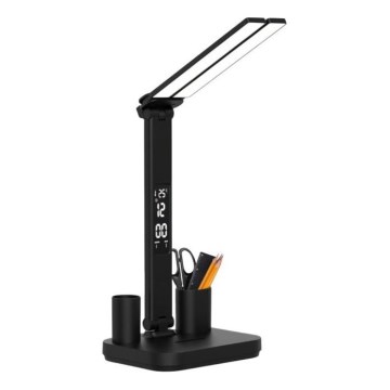 LED димируема презареждаема настолна лампа NOBLITE P LED/5W/5V 3000/4000/6000K 2200 mAh черна