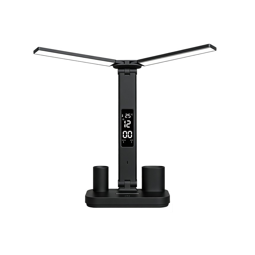 LED димируема презареждаема настолна лампа NOBLITE P LED/5W/5V 3000/4000/6000K 2200 mAh черна