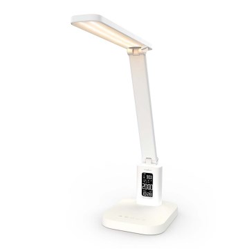 LED димируема презареждаема сензорна настолна лампа с дисплей LED/7,5W/1200 mAh 3000/4000/5700K CRI 90 бяла