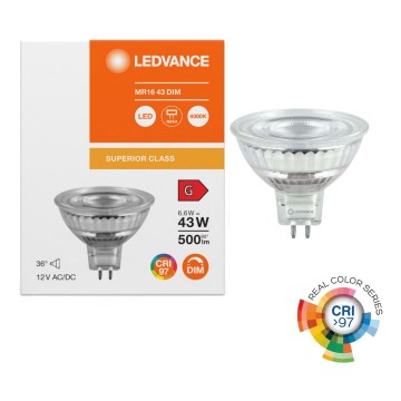 LED Димируема рефлекторна лампа MR16 GU5,3/6,6W/12V 4000K 36° CRI 97 - Ledvance