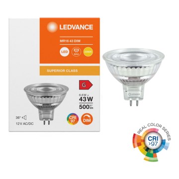LED димируема рефлекторна крушка MR16 GU5,3/6,6W/12V 3000K 36° CRI 97 - Ledvance