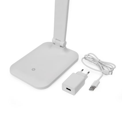 LED Димируема сензорна настолна лампа с безжично зареждане и USB порт REMUS LED/5W/230V бял