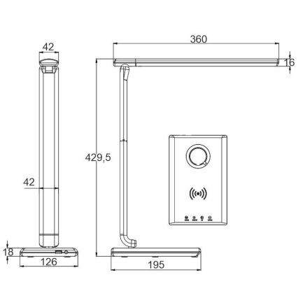 LED Димируема сензорна настолна лампа с безжично зареждане MEGGIE LED/8W/230V + USB