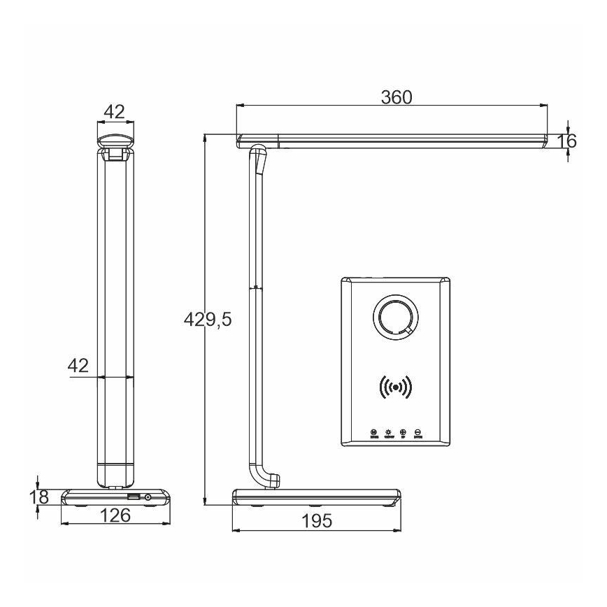 LED Димируема сензорна настолна лампа с безжично зареждане MEGGIE LED/8W/230V + USB