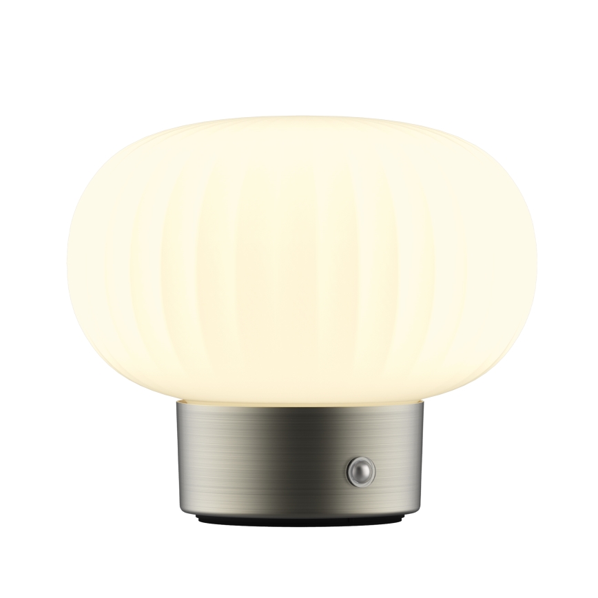 LED Димируема сензорна настолна лампа LATTE LED/1,8W/5V USB 2000 mAh матов хром/бял