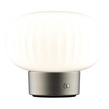LED Димируема сензорна настолна лампа LATTE LED/1,8W/5V USB 2000 mAh матов хром/бял